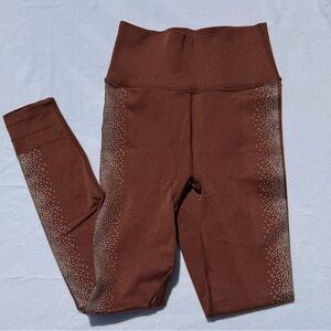 FABLETICS SculptKnit Brown Leggings with Silver Accents